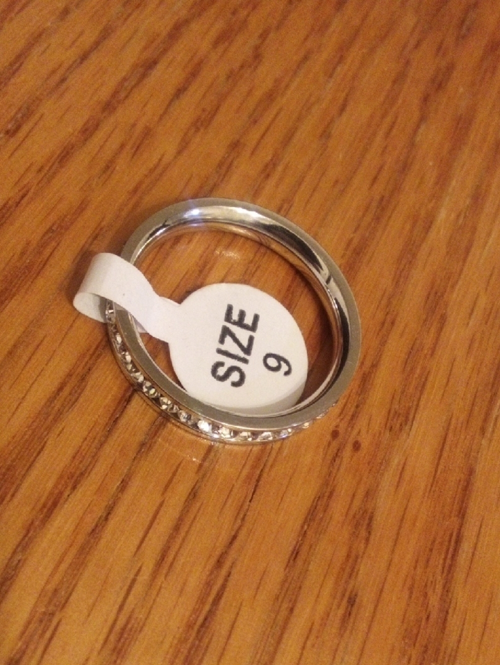 Sterling Silver Tone Women's Size 9 Crystal Stackable Ring Set